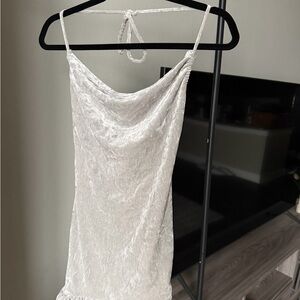 Elegant Backless White Dress